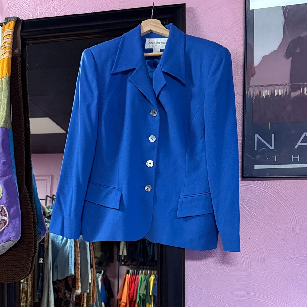 Vintage Jones New York Vibrant Blue Blazer M